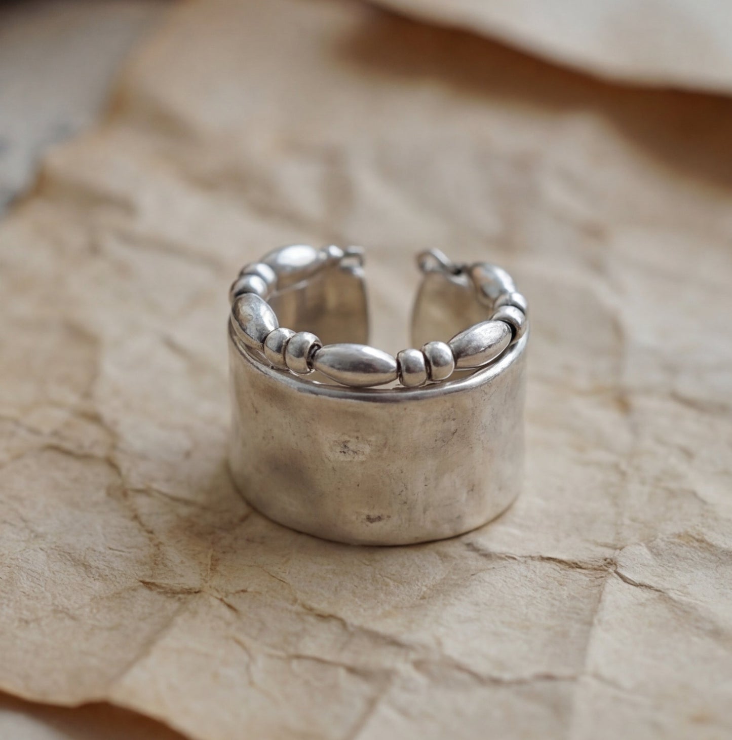 Vintage Double-Layer Matte Ring