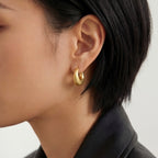 Brushed Chunky Hoop Earrings