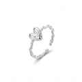 Hammered Heart Twist Ring