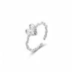 Hammered Heart Twist Ring