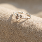 Hammered Heart Twist Ring
