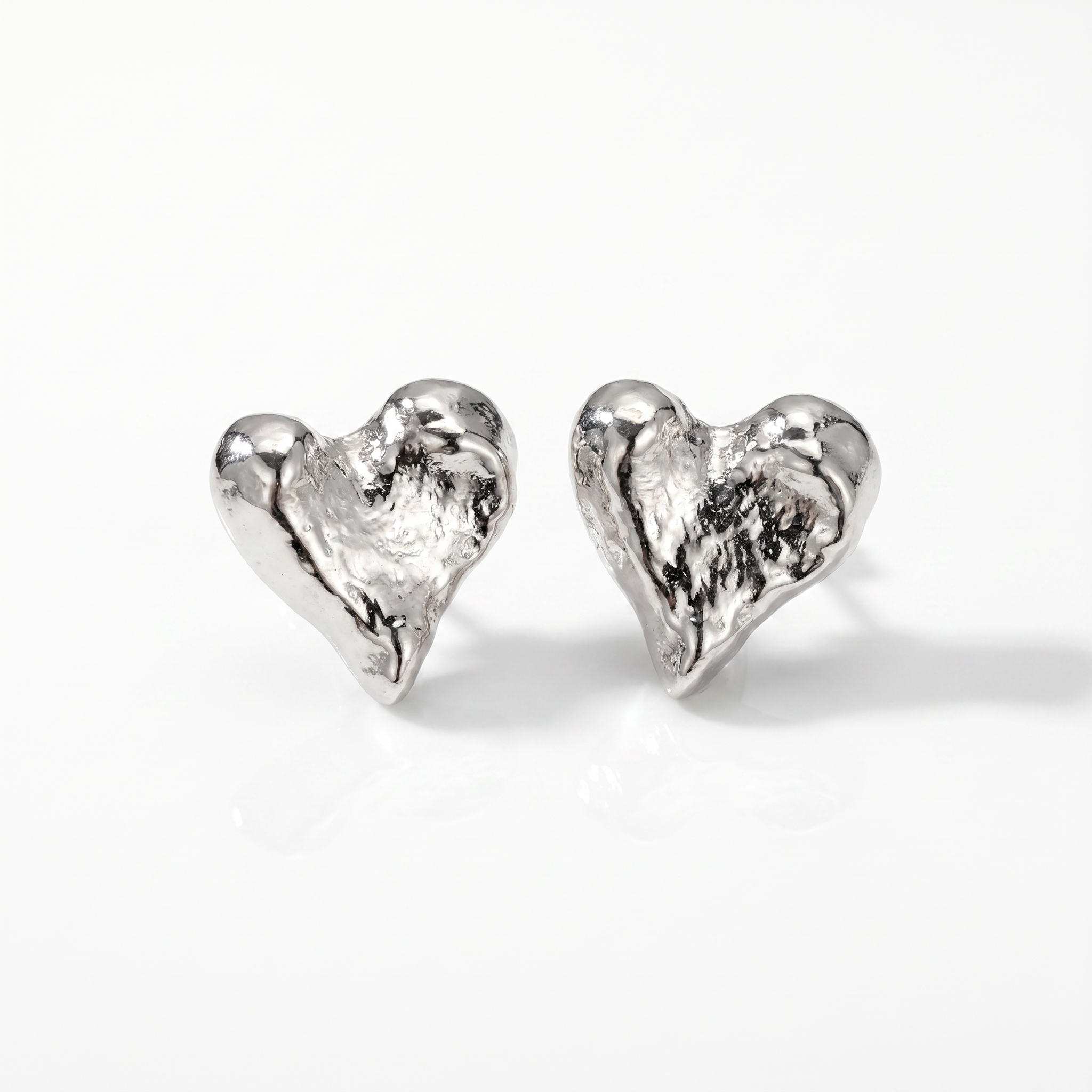 Hammered Heart Earrings