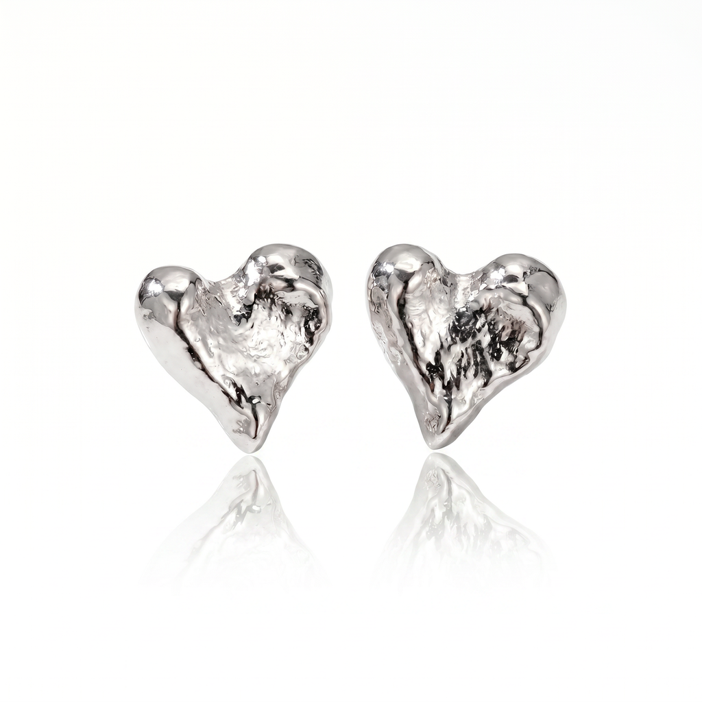 Hammered Heart Earrings