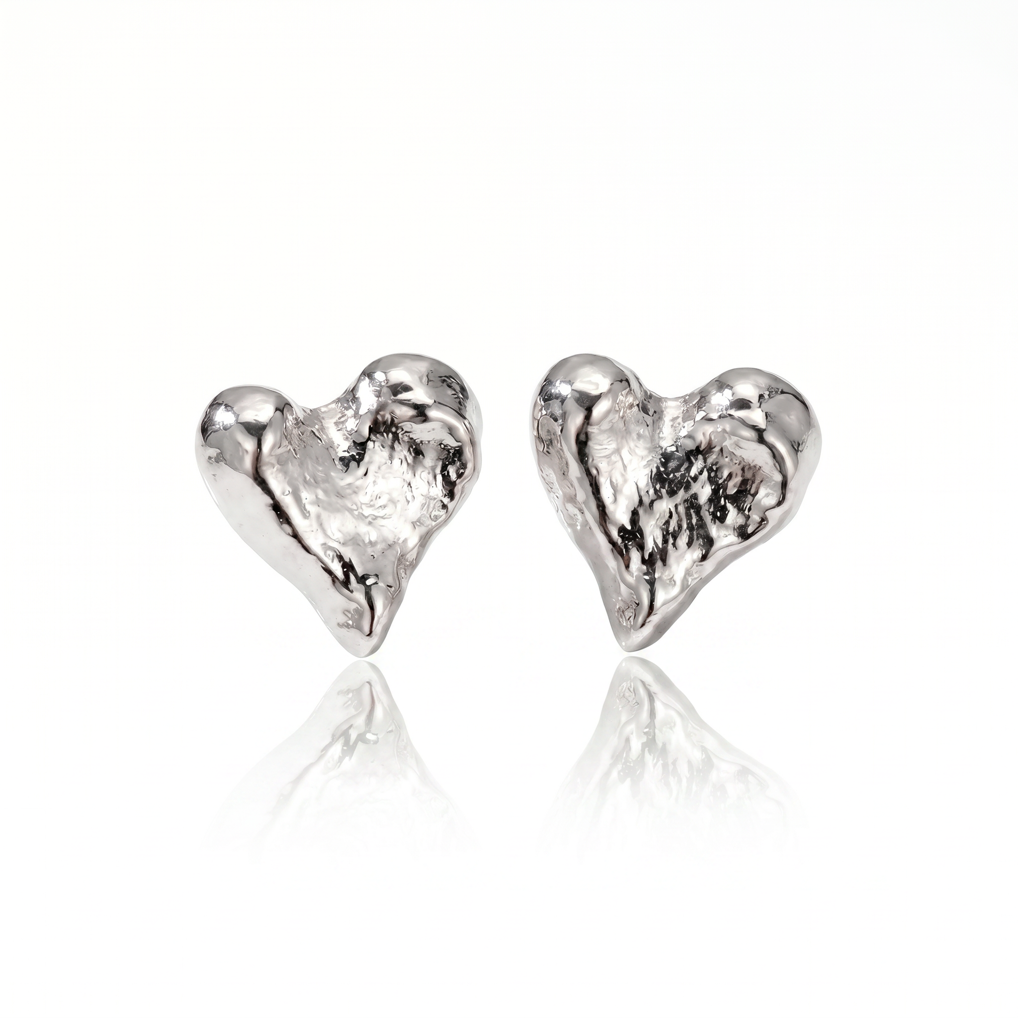 Hammered Heart Earrings
