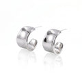 C-Shape Silver Earrings