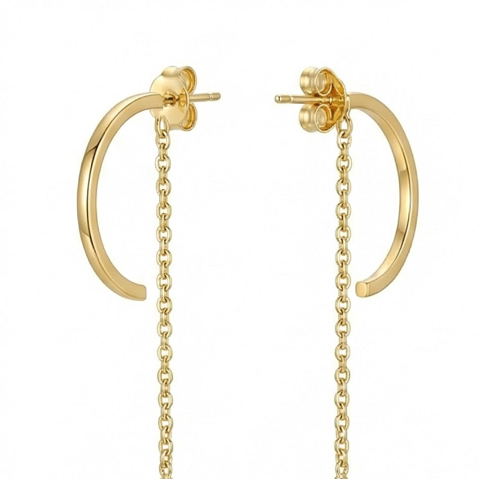 Semi-Circle Drop Earrings