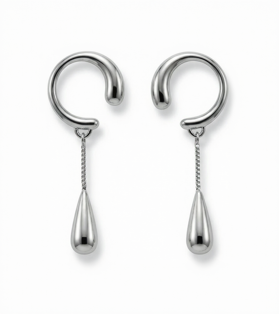 Teardrop Pendant Ear Cuff