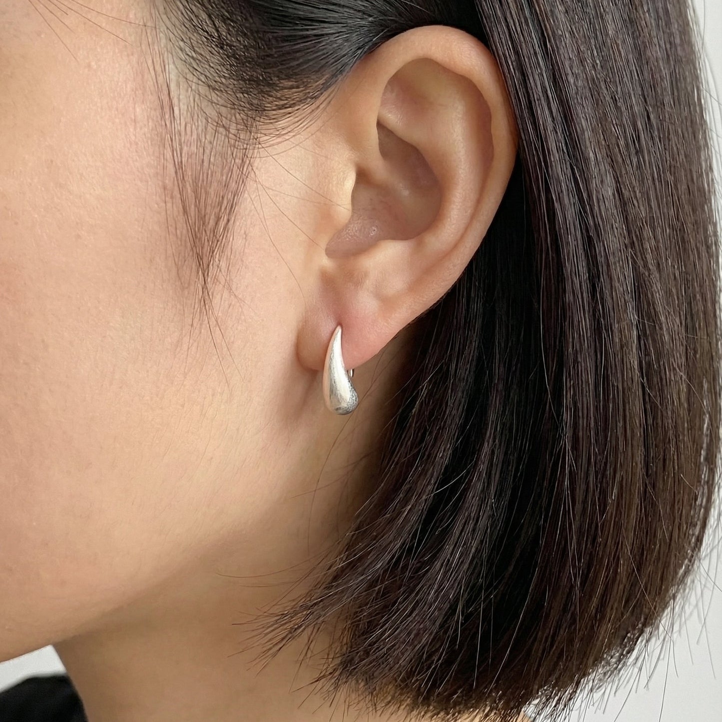 S999 Brushed Silver Teardrop Earrings