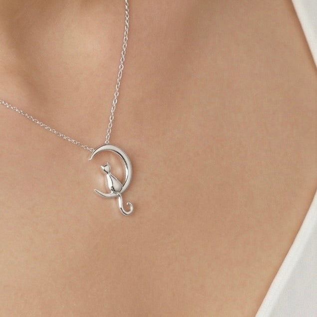 Cat on the Moon Necklace