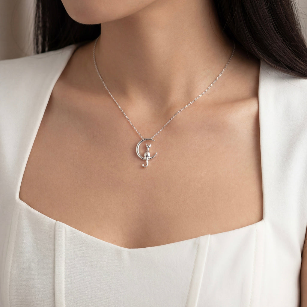Cat on the Moon Necklace