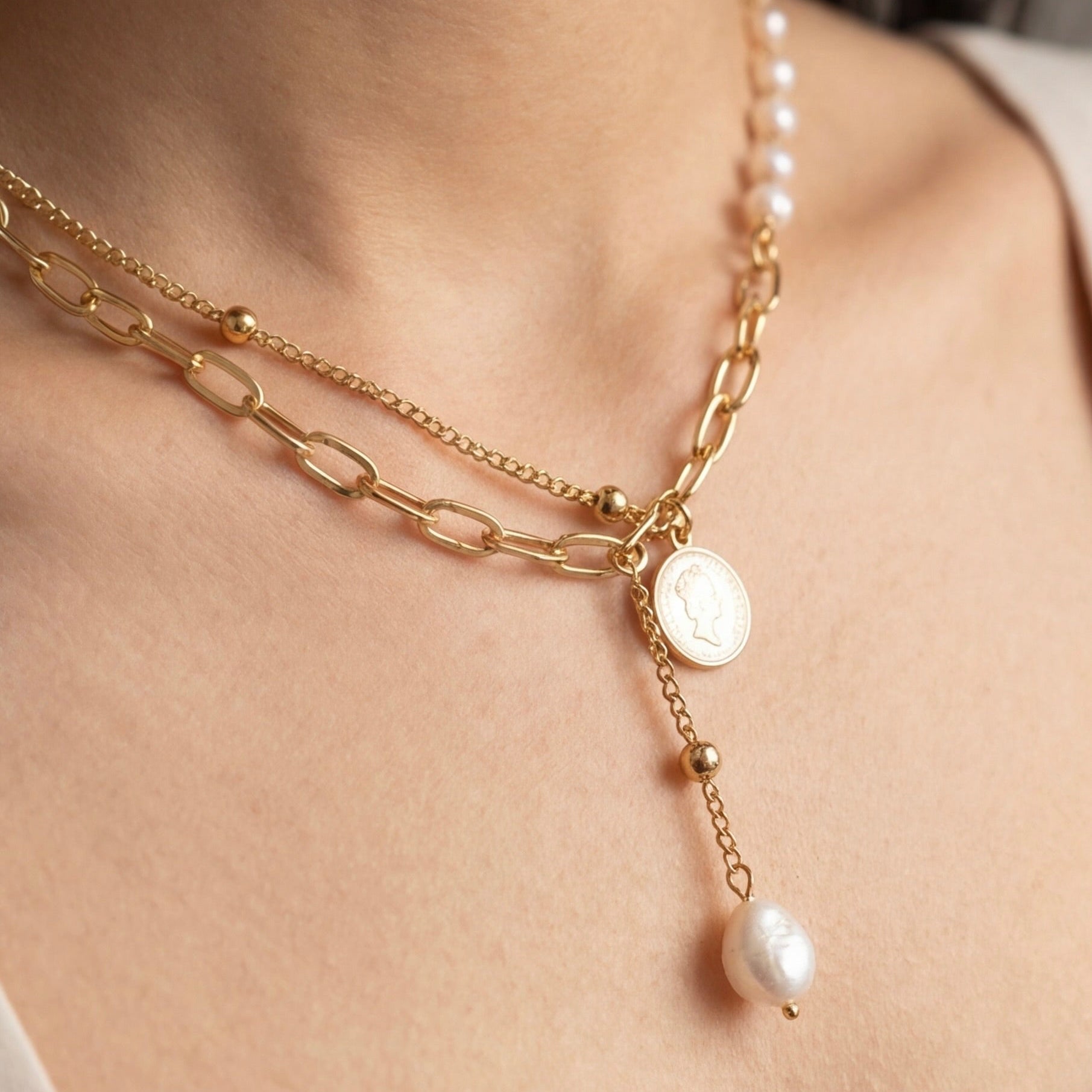 Two-layer Stackable Collarbone Necklace