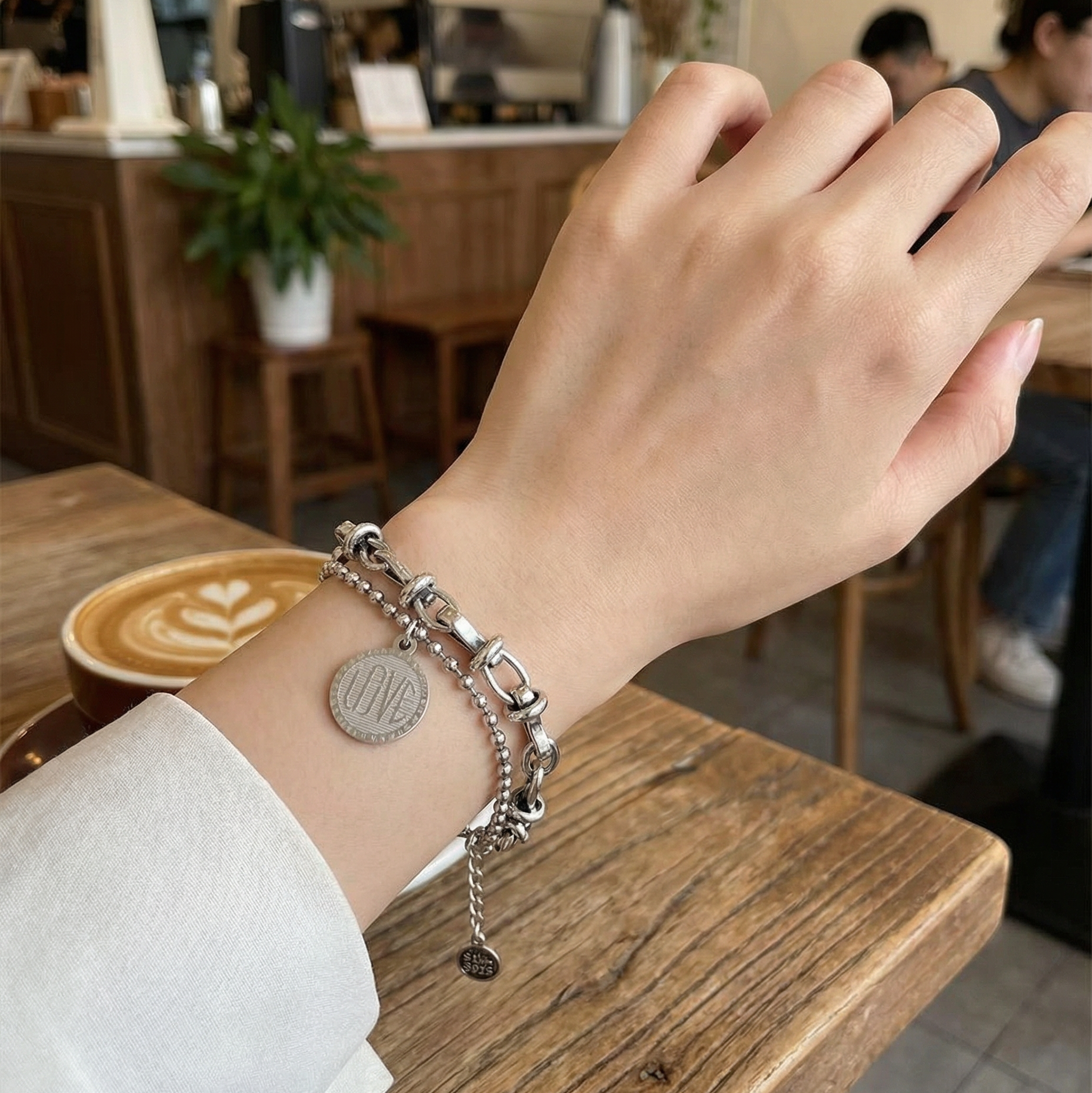 ''LOVE'' Double Chain Bracelet