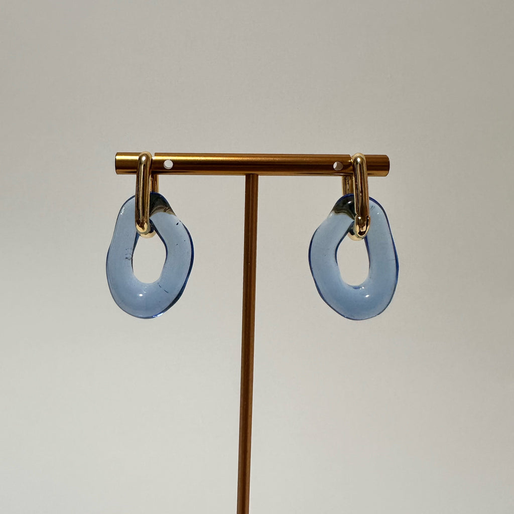 Glass Hoop Earrings