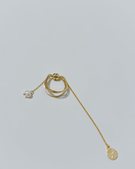 Magnetic Pearl Dangle Ear Cuff