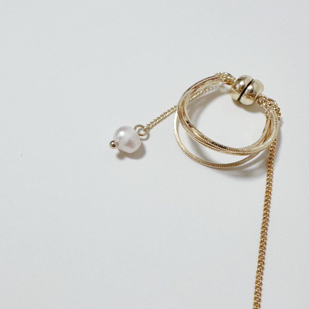 Magnetic Pearl Dangle Ear Cuff