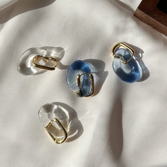 Glass Hoop Earrings