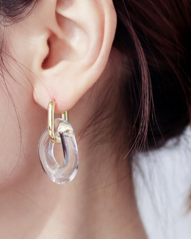 Glass Hoop Earrings