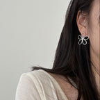 Silver Openwork Flower Stud Earrings