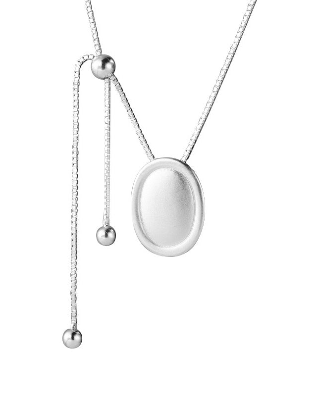 Matte Oval Bead Necklace