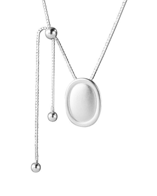 Matte Oval Bead Necklace