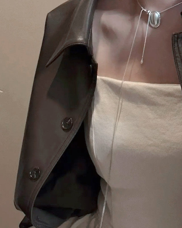 Matte Oval Bead Necklace