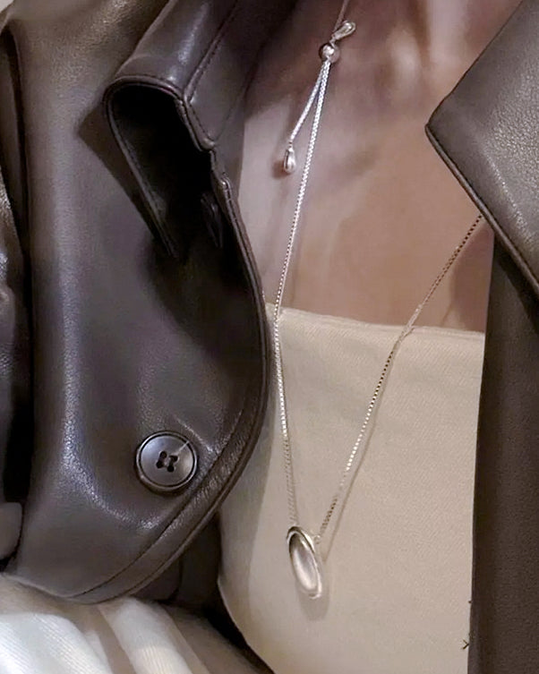 Matte Oval Bead Necklace