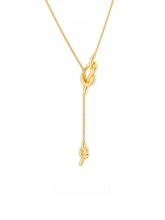 Satin Gold Lariat Necklace