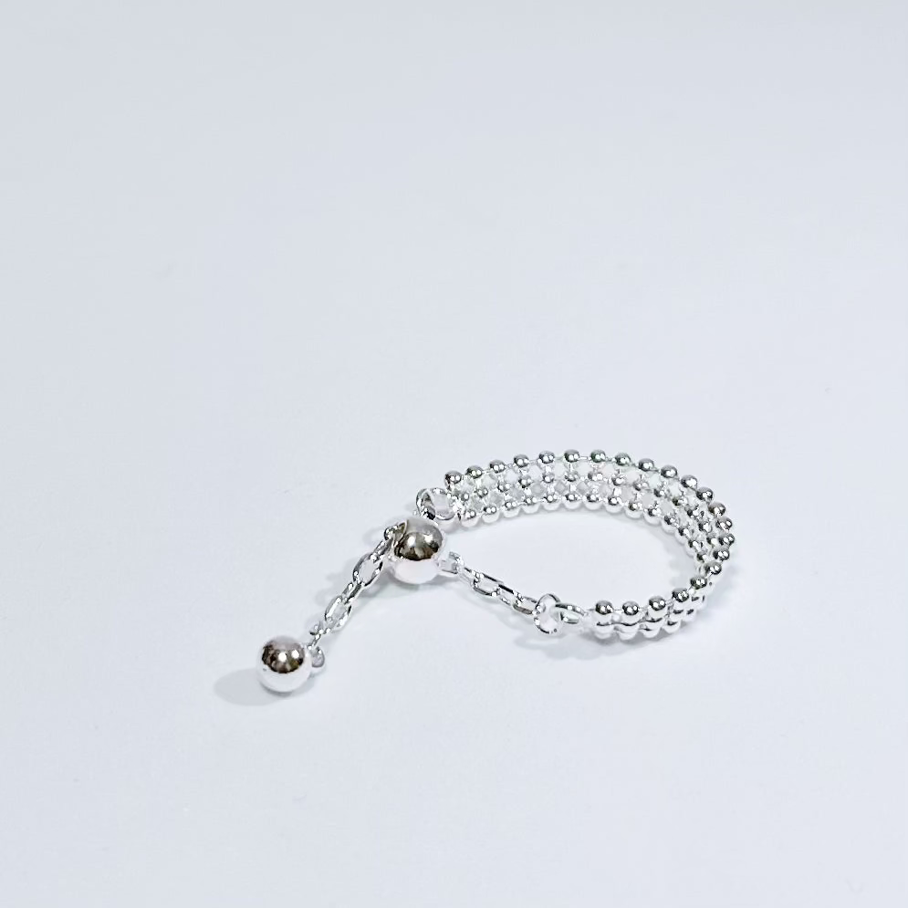 Triple-Layer Chain Slider Ring