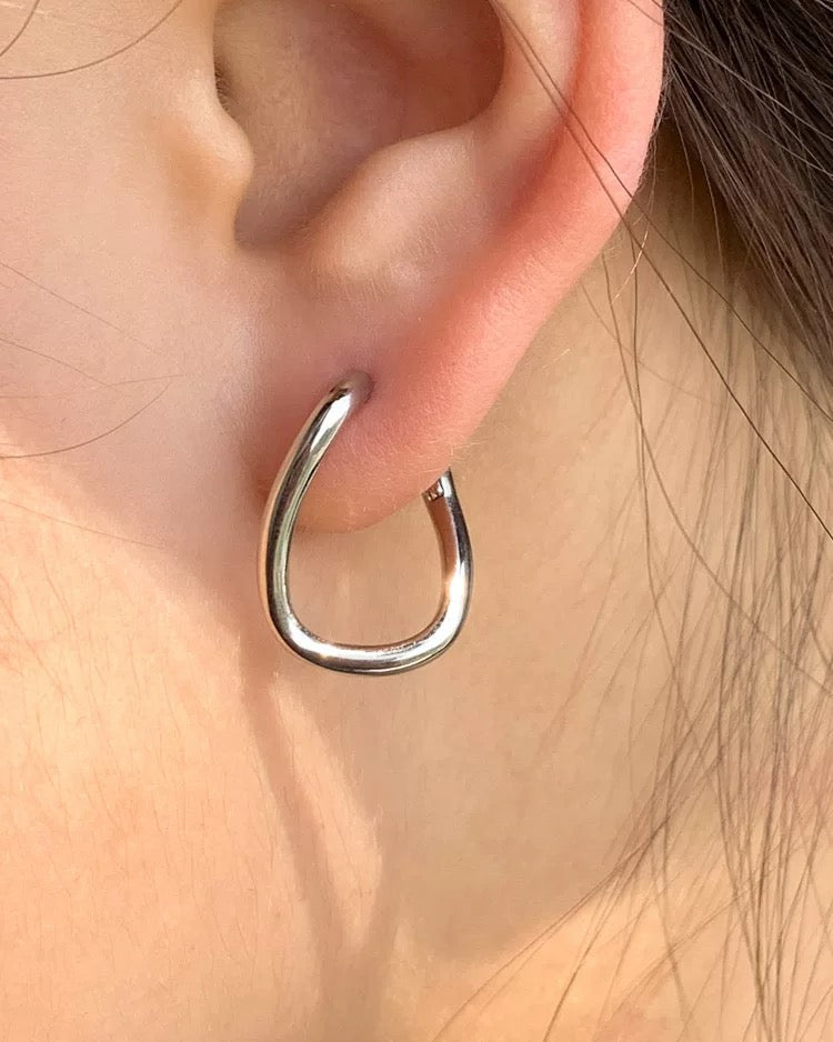 Silver Curved Hoops