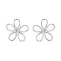 Silver Openwork Flower Stud Earrings