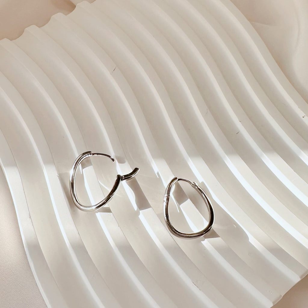 Silver Curved Hoops