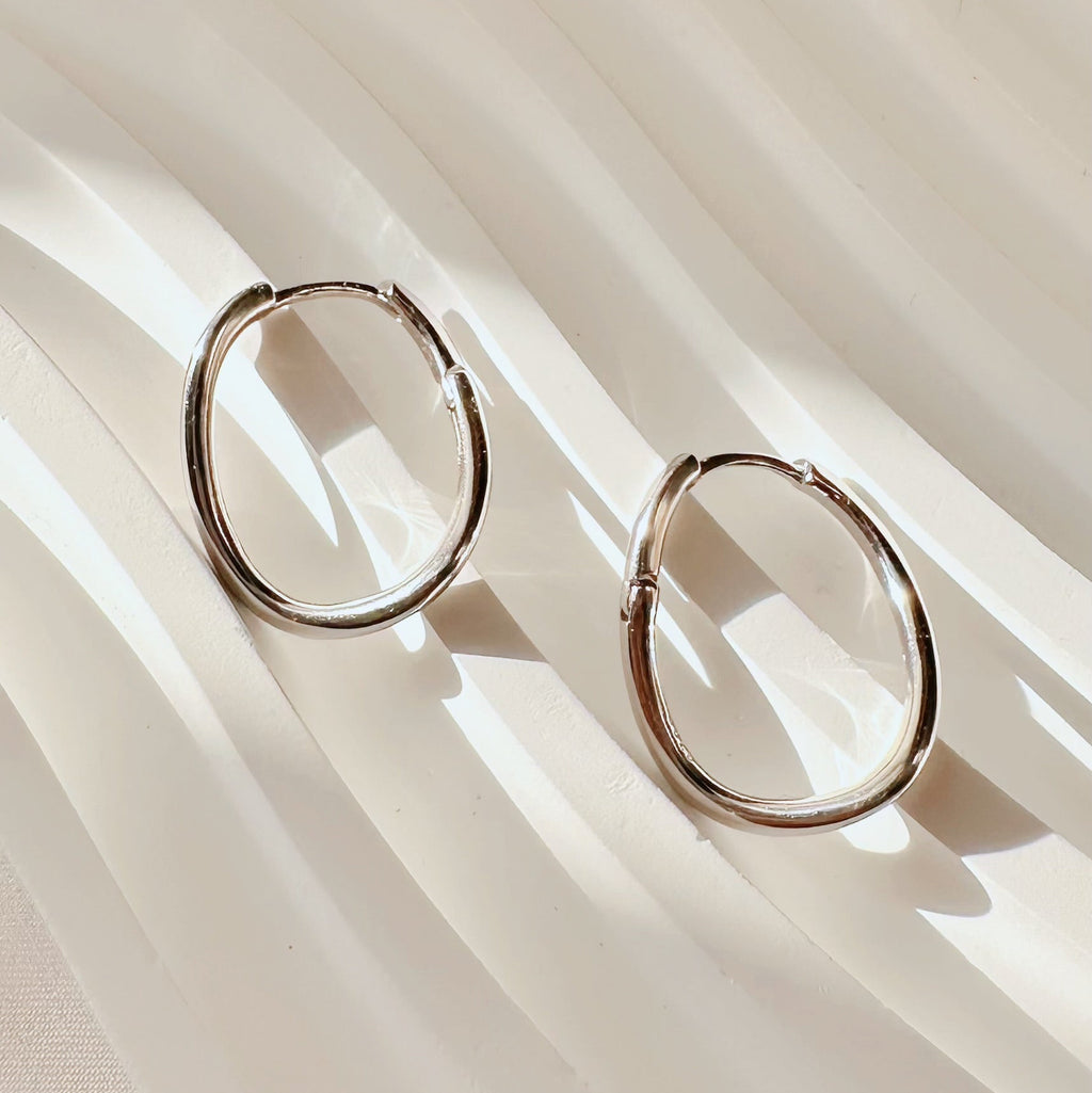 Silver Curved Hoops