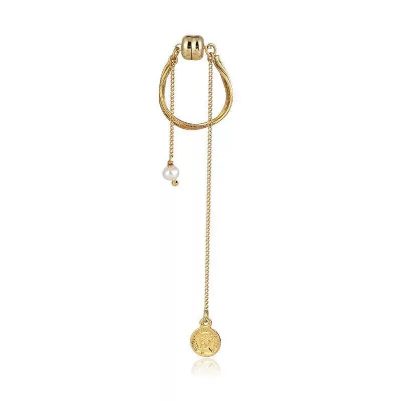 Magnetic Pearl Dangle Ear Cuff