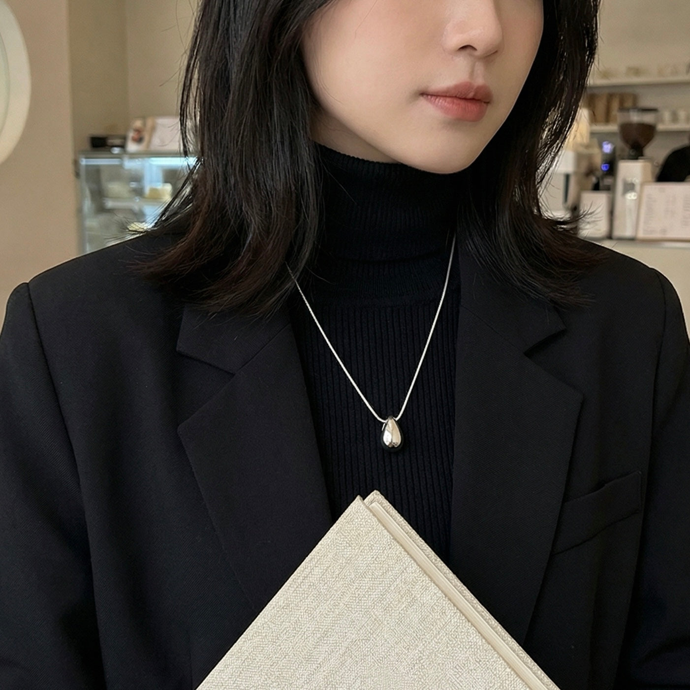 Titanium Steel Water Drop Necklace