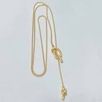 Satin Gold / Silver Lariat Necklace