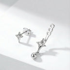 Twin Four-Pointed Star Earrings