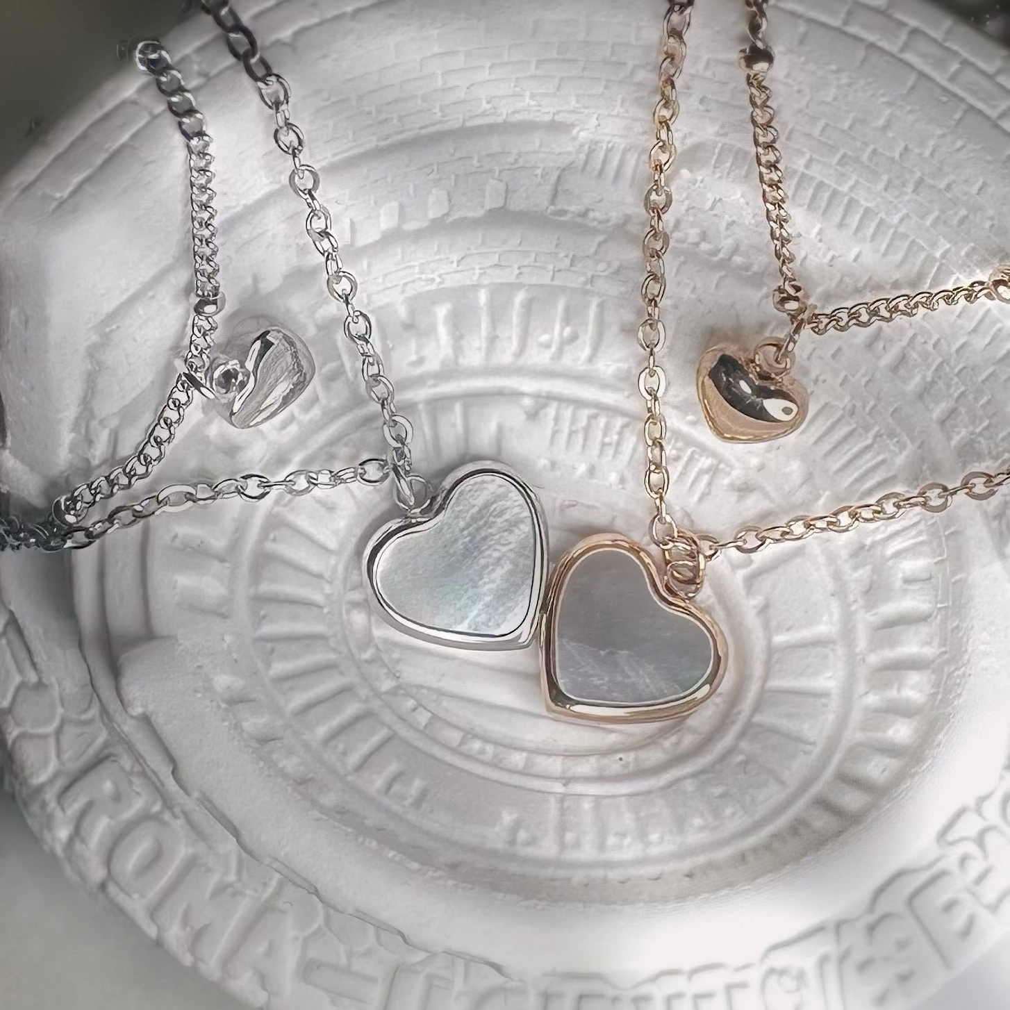 Two-Heart Double Chain Bracelet