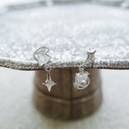Quartz Four-Point Star Earrings