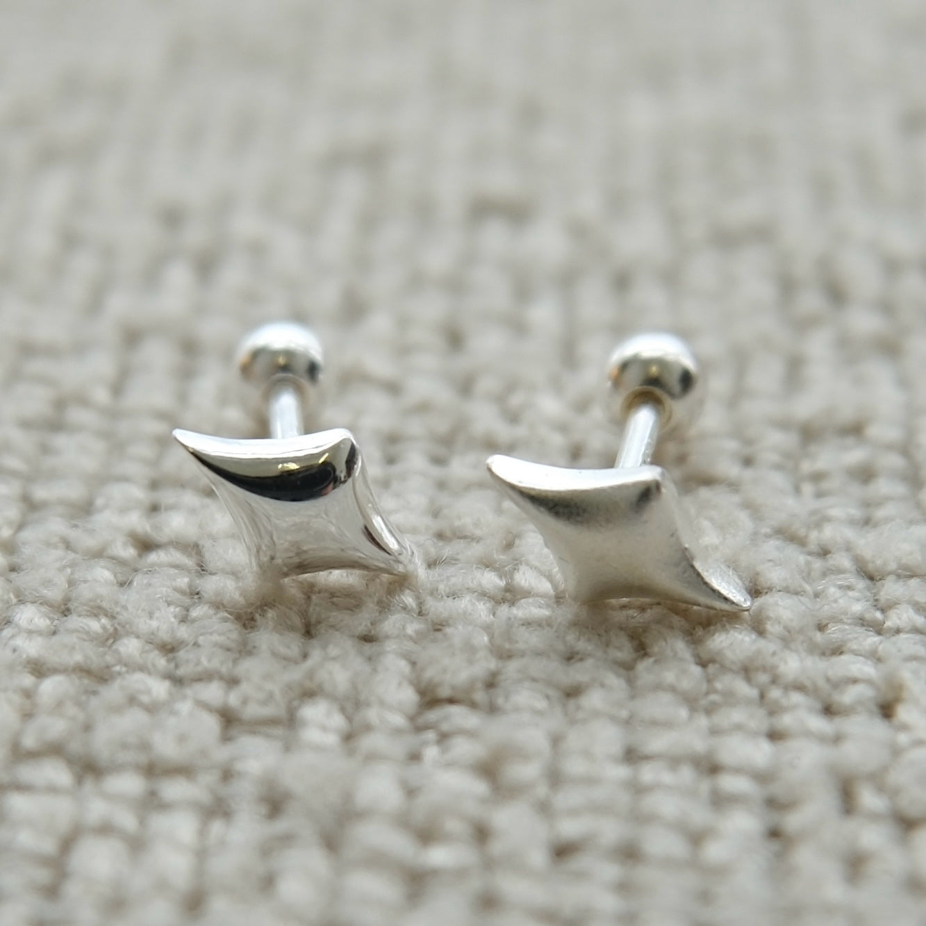 Four-Point Star Screw Back Stud Earrings