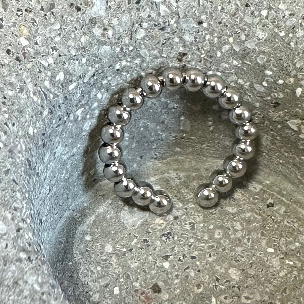 Silver Beaded Ring