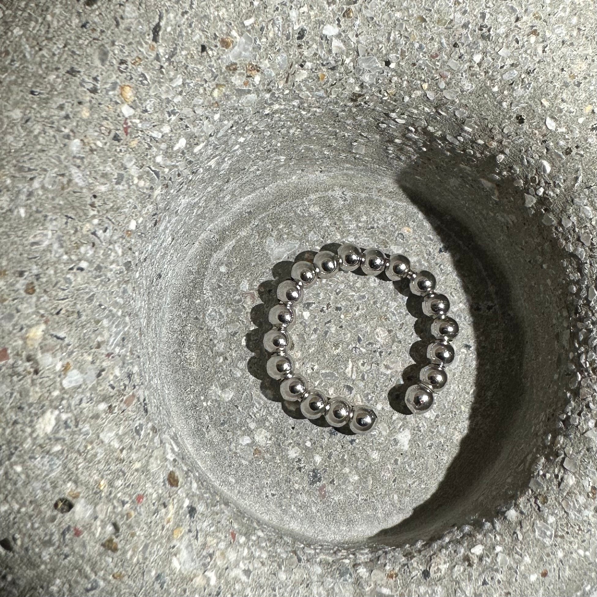 Silver Beaded Ring