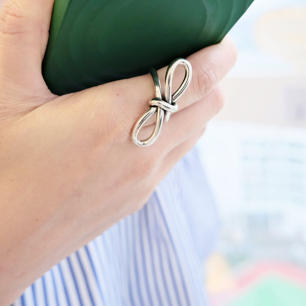 Vintage Silver Bow Open Ring