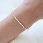 Silver Stone Pearl Bracelet