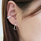 Silver Curved Hoops