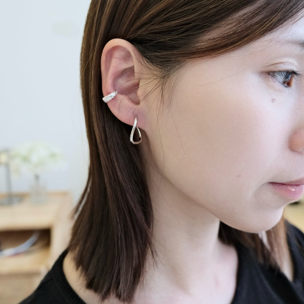 Silver Curved Hoops