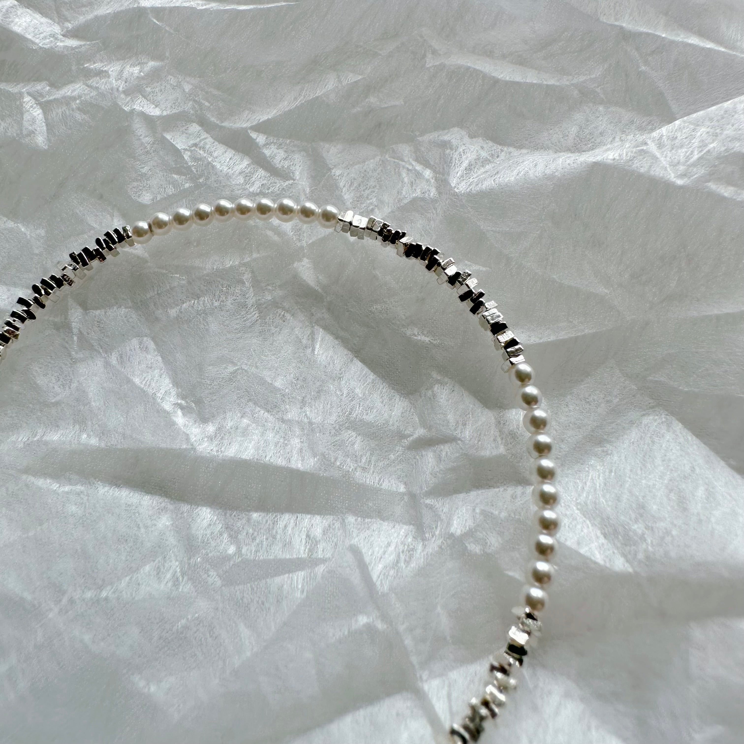Silver Stone Pearl Bracelet