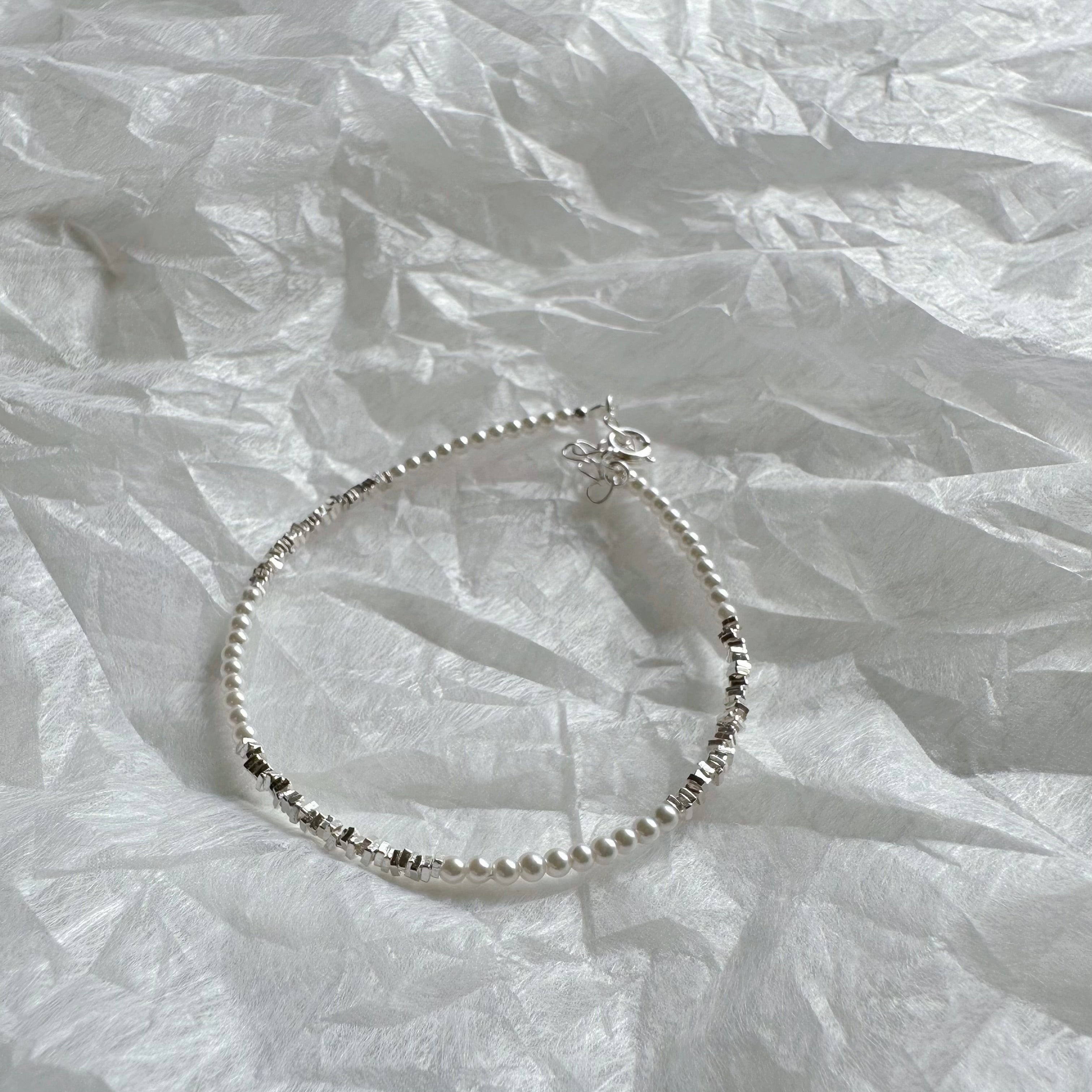 Silver Stone Pearl Bracelet