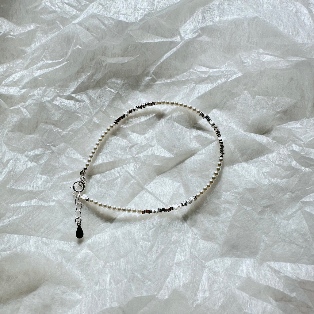Silver Stone Pearl Bracelet