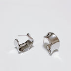 C-Shape Silver Earrings