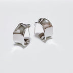 C-Shape Silver Earrings